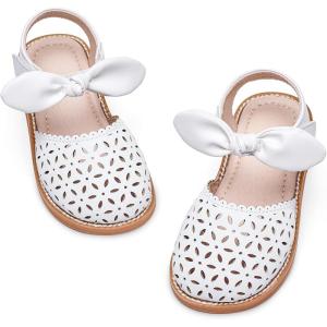 Kiderence Toddler Girls Sandals Little Girls Kids Summer Shoes Toddler Sandals(Ck522 White)