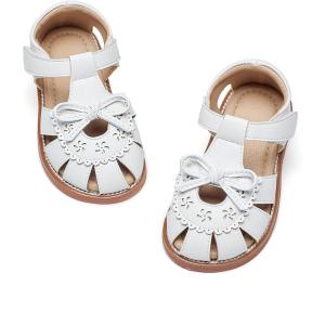 Kiderence Toddler Girls Sandals Little Girls Kids Summer Shoes Toddler Sandals(Ck524 White)