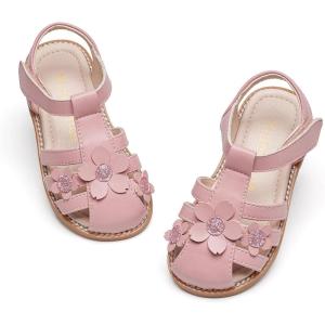 Kiderence Toddler Girls Sandals Little Girls Kids Summer Shoes Toddler Sandals(Ck531 Pink)
