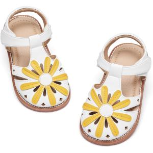 Kiderence Toddler Girls Sandals Little Girls Kids Summer Shoes Toddler Sandals(Ck532 Yellow)