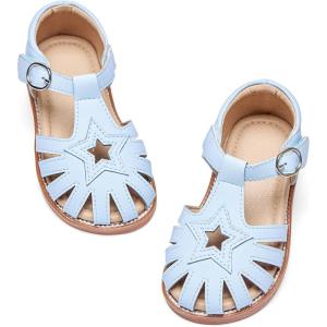 Kiderence Toddler Girls Sandals Little Girls Kids Summer Shoes Toddler Sandals(Ck533 Blue)