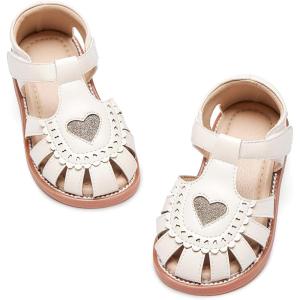 Kiderence Toddler Girls Sandals Little Girls Kids Summer Shoes Toddler Sandals(Ck534 Off-white)