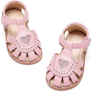 Kiderence Toddler Girls Sandals Little Girls Kids Summer Shoes Toddler Sandals(Ck534 Pink)