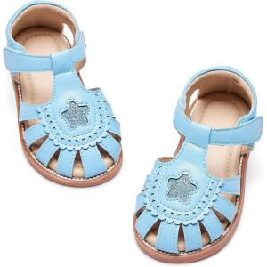 Kiderence Toddler Girls Sandals Little Girls Kids Summer Shoes Toddler Sandals(Ck535 Blue)