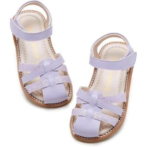 Kiderence Toddler Girls Sandals Little Girls Kids Summer Shoes Toddler Sandals(Ck950 Purple)