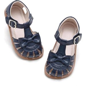 Kiderence Toddler Girls Sandals Little Girls Kids Summer Shoes Toddler Sandals(Ck955 Navy Blue)