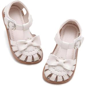 Kiderence Toddler Girls Sandals Little Girls Kids Summer Shoes Toddler Sandals(Ck955 White)
