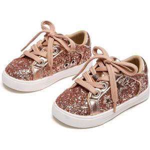 Kiderence Toddler Girls Sneakers Little Girls Running Sports Shoes(Toddler/Little Kids)(Cs06-rose Gold)