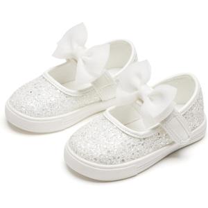 Kiderence Toddler Girls Sneakers Little Girls Running Sports Shoes(Toddler/Little Kids)(Cs801-white)