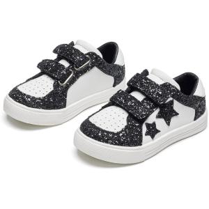 Kiderence Toddler Girls Sneakers Little Girls Running Sports Shoes(Toddler/Little Kids)(Cs802-black)