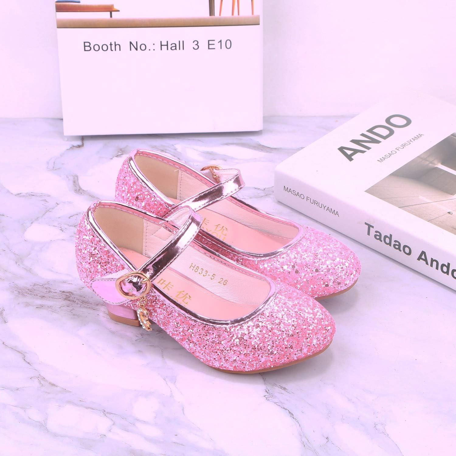 imageGirls Flats Sparkle Party Mary Jane Princess Dress Shoes02pink