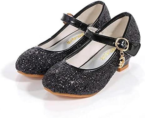 imageGirls Flats Sparkle Party Mary Jane Princess Dress Shoes05black