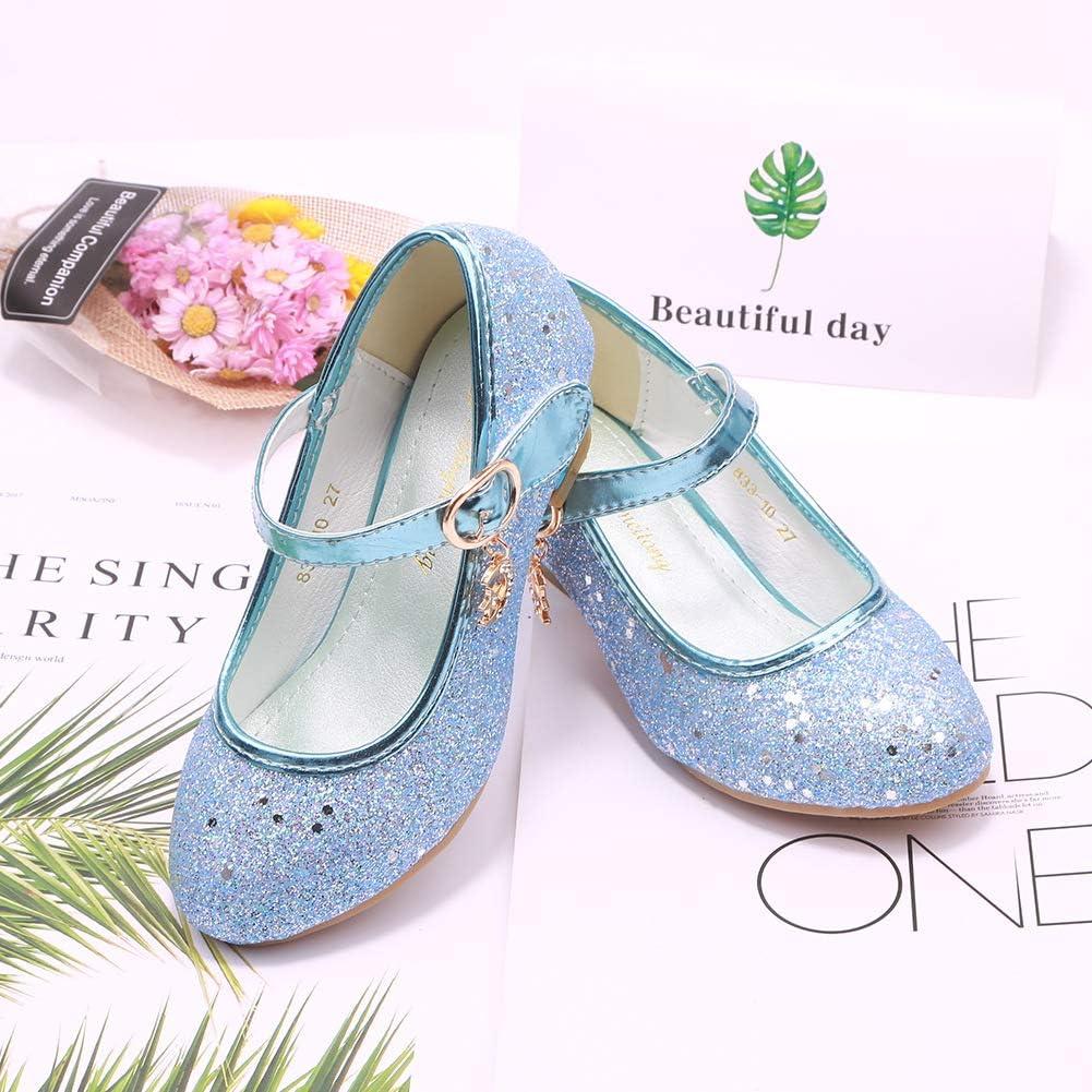 imageGirls Flats Sparkle Party Mary Jane Princess Dress ShoesBlue