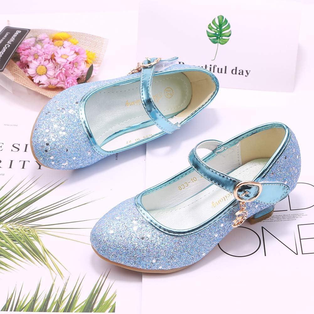 imageGirls Flats Sparkle Party Mary Jane Princess Dress ShoesBlue