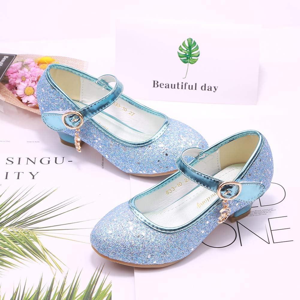 imageGirls Flats Sparkle Party Mary Jane Princess Dress ShoesBlue