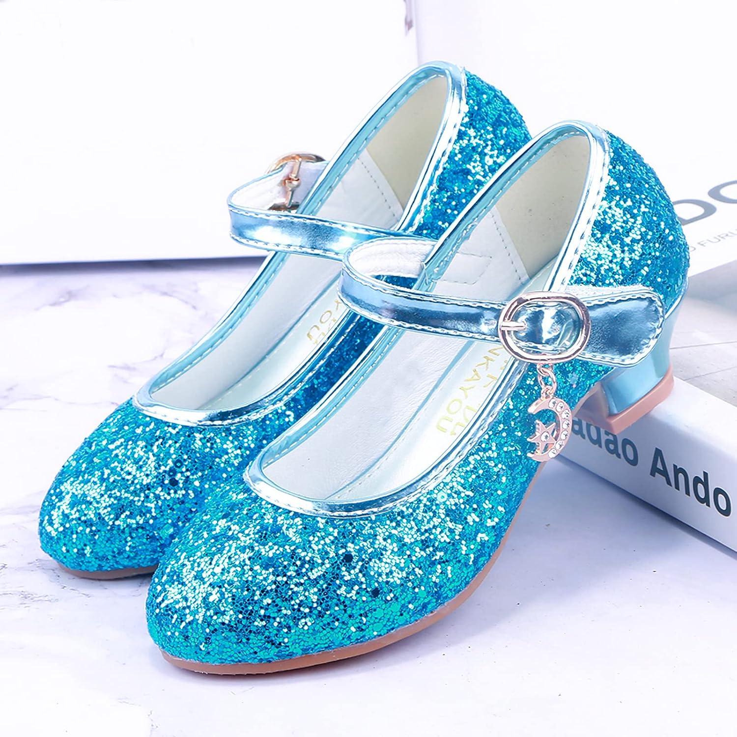 imageGirls Flats Sparkle Party Mary Jane Princess Dress ShoesDarkblue