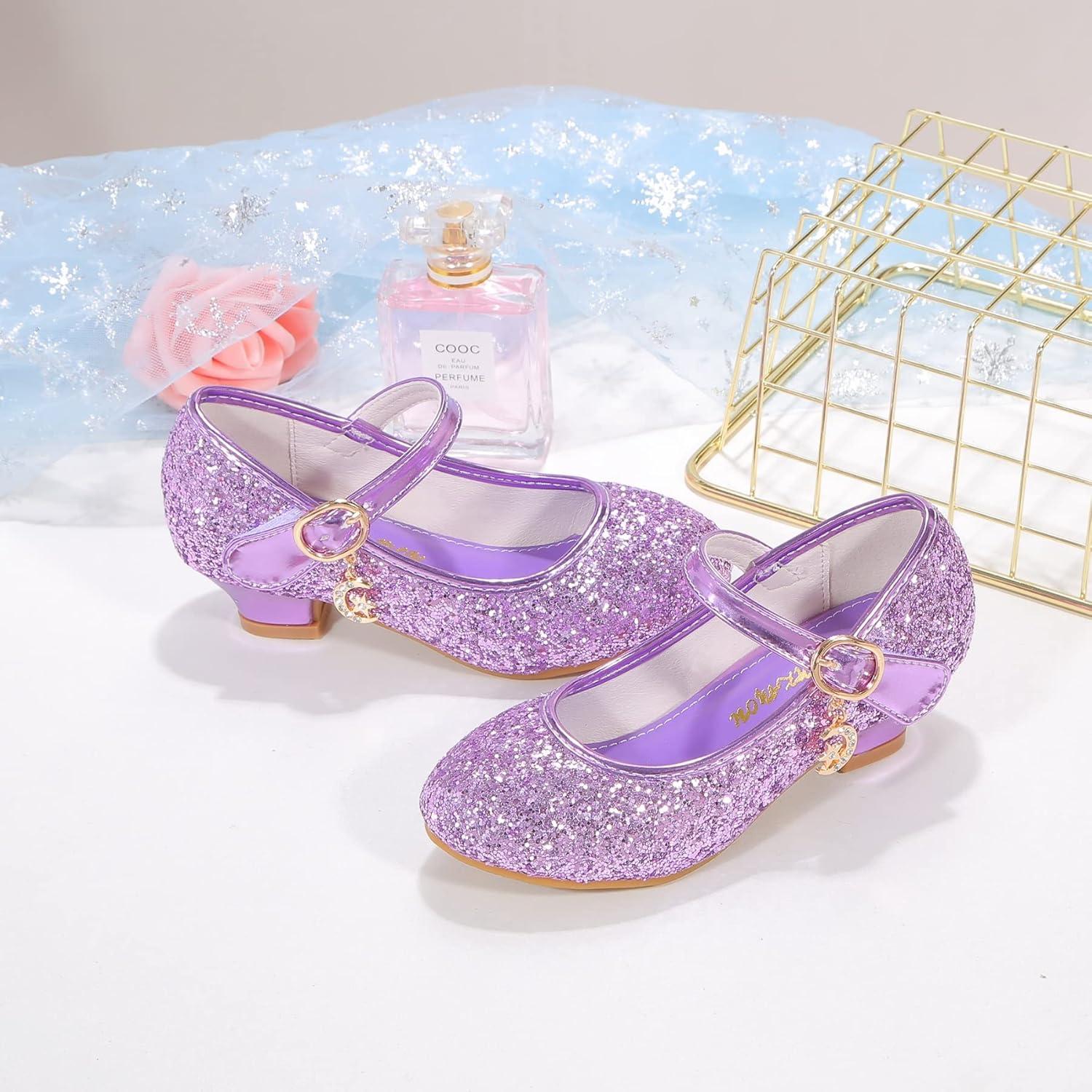 imageGirls Flats Sparkle Party Mary Jane Princess Dress ShoesDarkpurple