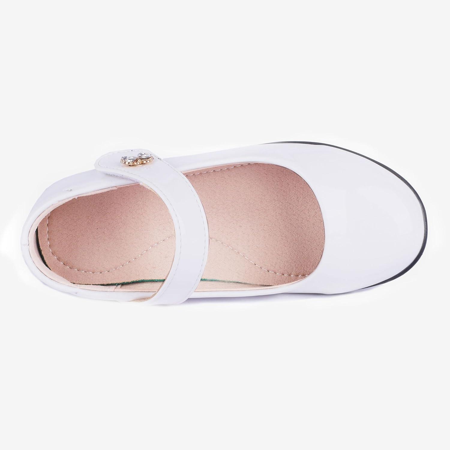 imageGirls Mary Jane Strap School Uniform Dress Flat Ballet Shoes05white