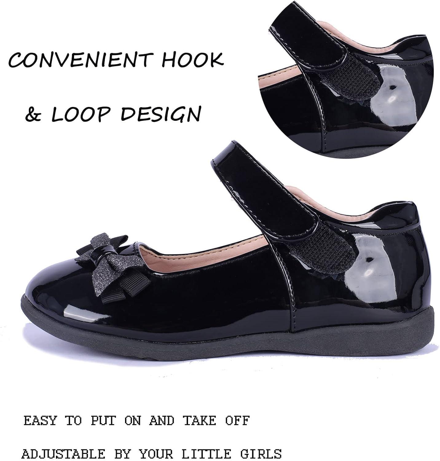 imageGirls Mary Jane Strap School Uniform Dress Flat Ballet ShoesBlack2