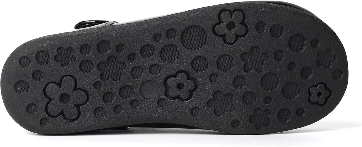 imageGirls Mary Jane Strap School Uniform Dress Flat Ballet ShoesBlack2