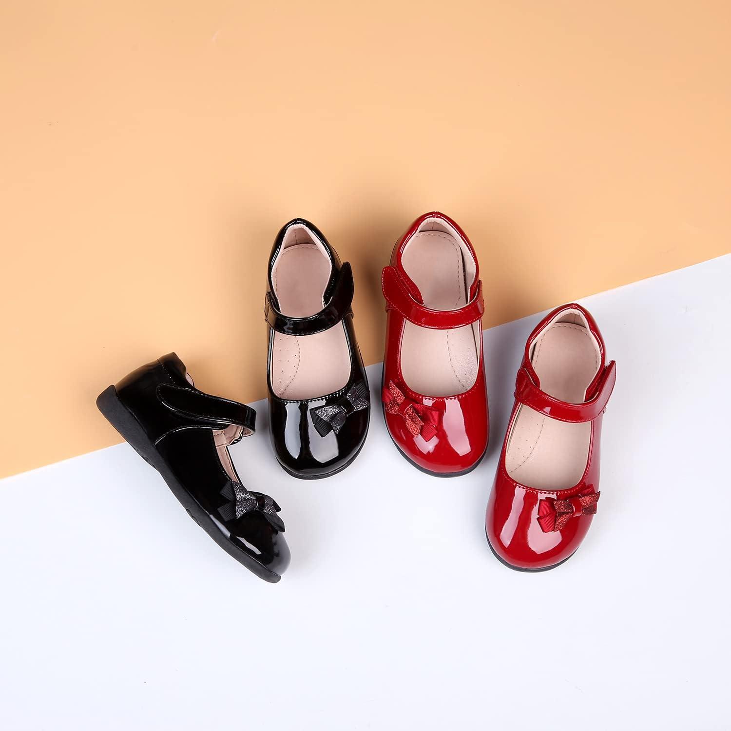 imageGirls Mary Jane Strap School Uniform Dress Flat Ballet ShoesBlack2