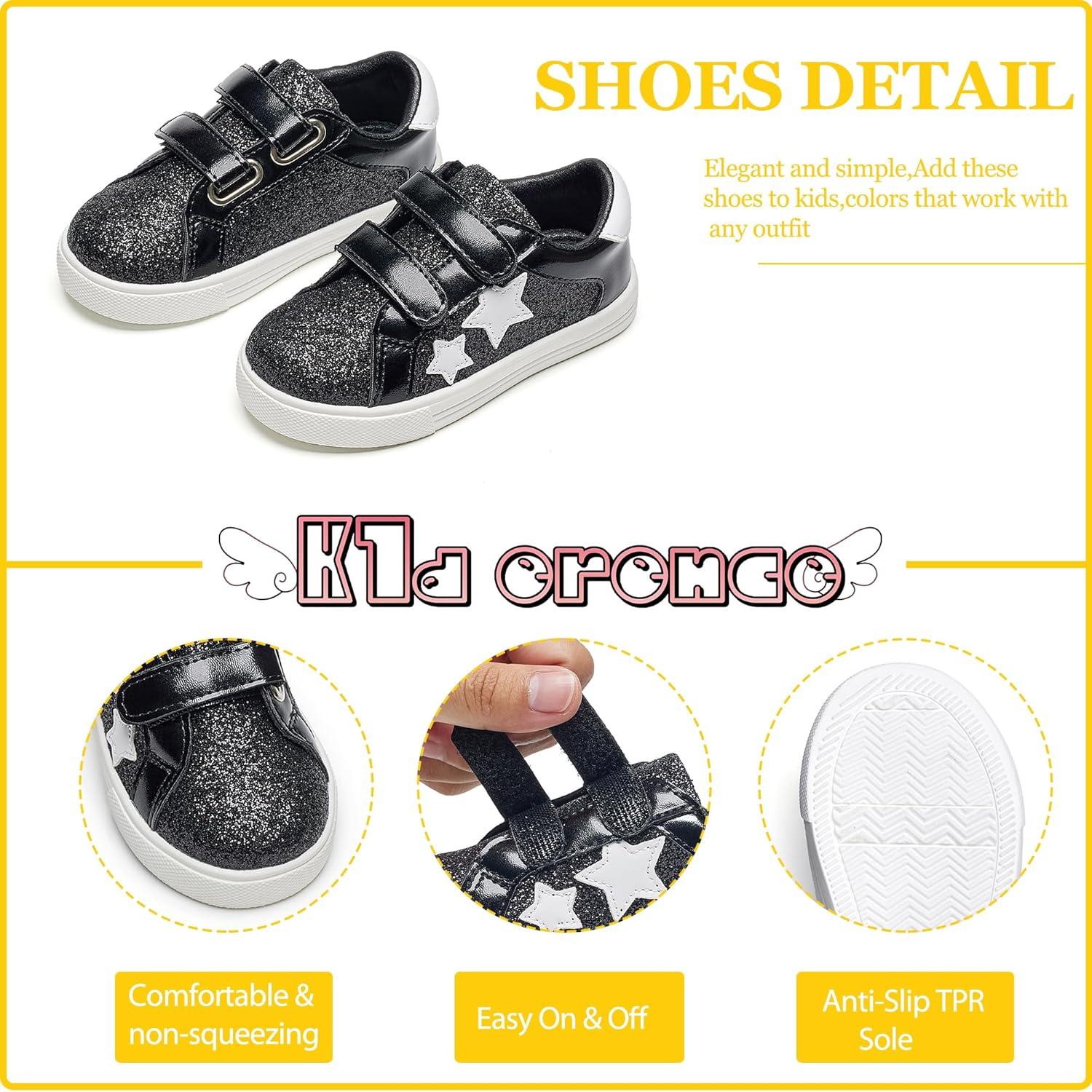 imageKiderence Toddler Girls Sneakers Little Running Sports ShoesToddlerLittle KidsCs805black