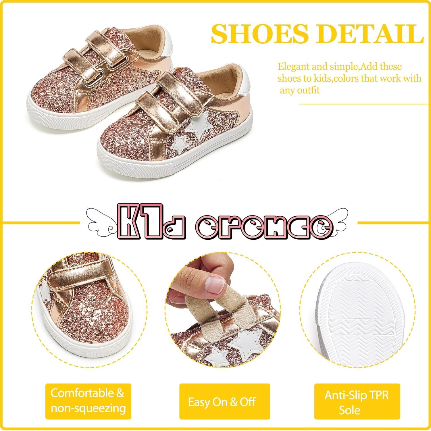 imageKiderence Toddler Girls Sneakers Little Running Sports ShoesToddlerLittle KidsCs805champagne