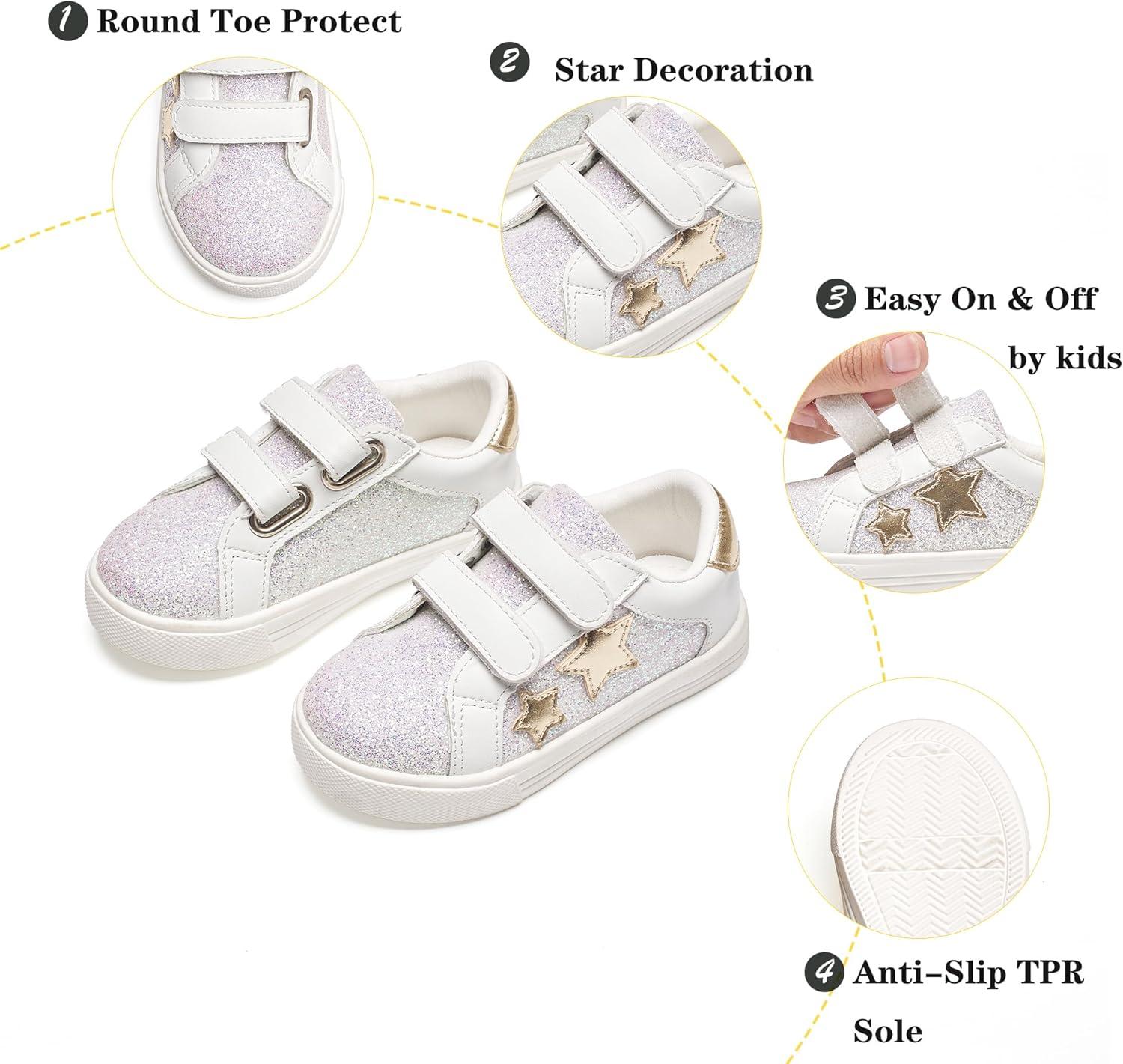 imageKiderence Toddler Girls Sneakers Little Running Sports ShoesToddlerLittle KidsCs805white