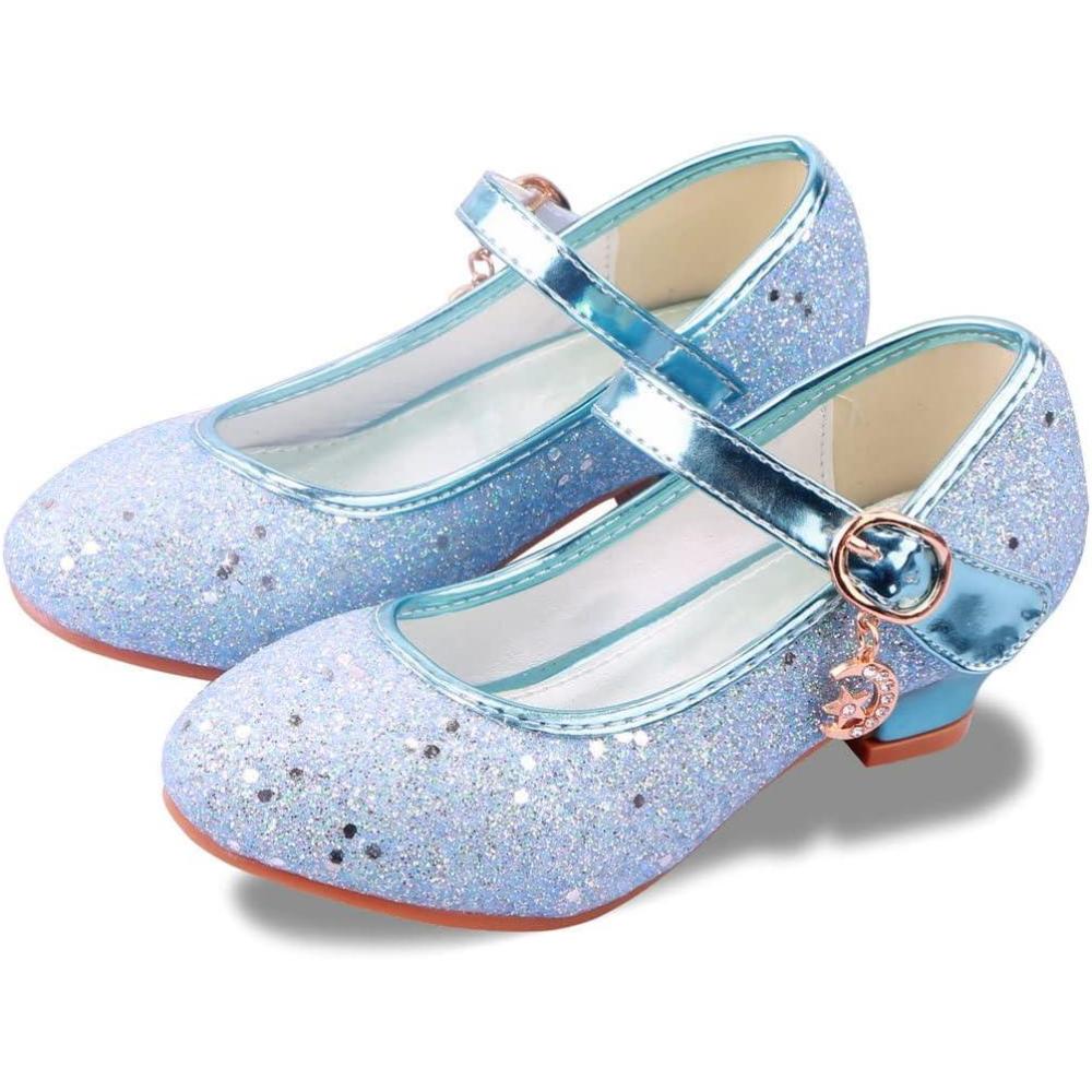 imageGirls Flats Sparkle Party Mary Jane Princess Dress ShoesBlue