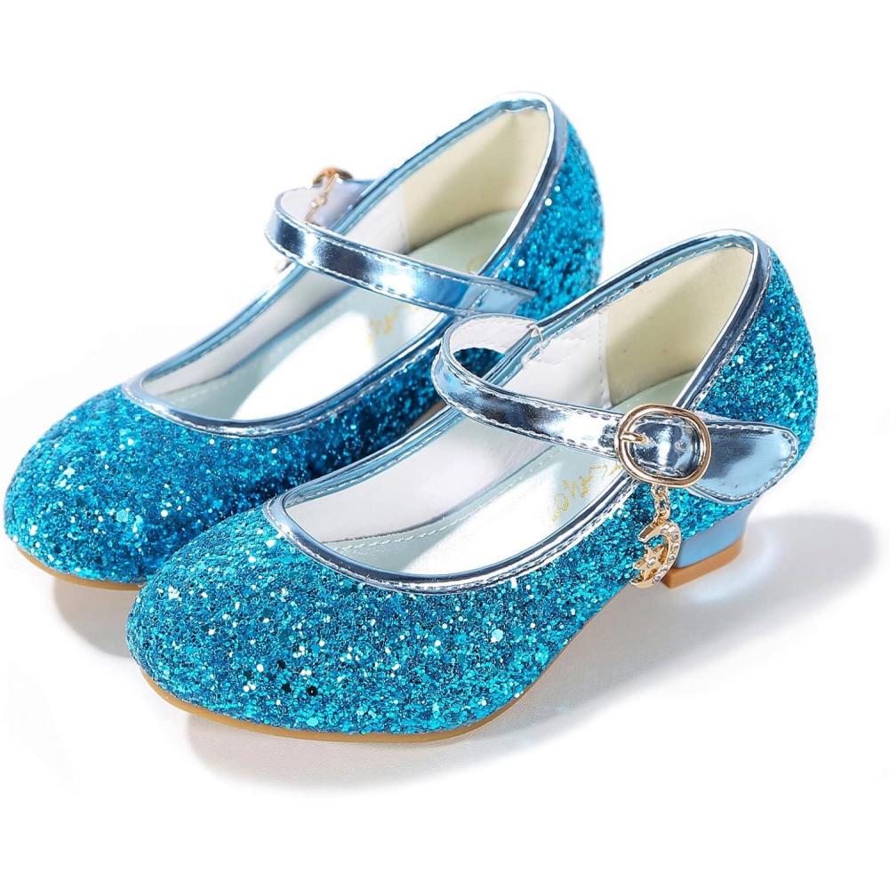 imageGirls Flats Sparkle Party Mary Jane Princess Dress ShoesDarkblue
