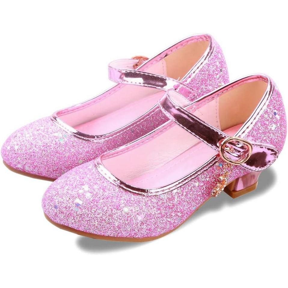 imageGirls Flats Sparkle Party Mary Jane Princess Dress ShoesPink