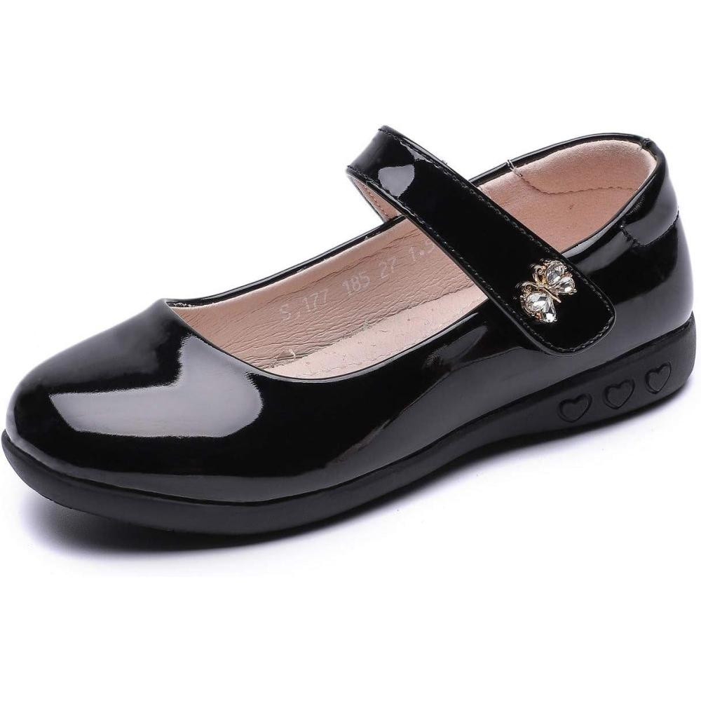 imageGirls Mary Jane Strap School Uniform Dress Flat Ballet Shoes05black