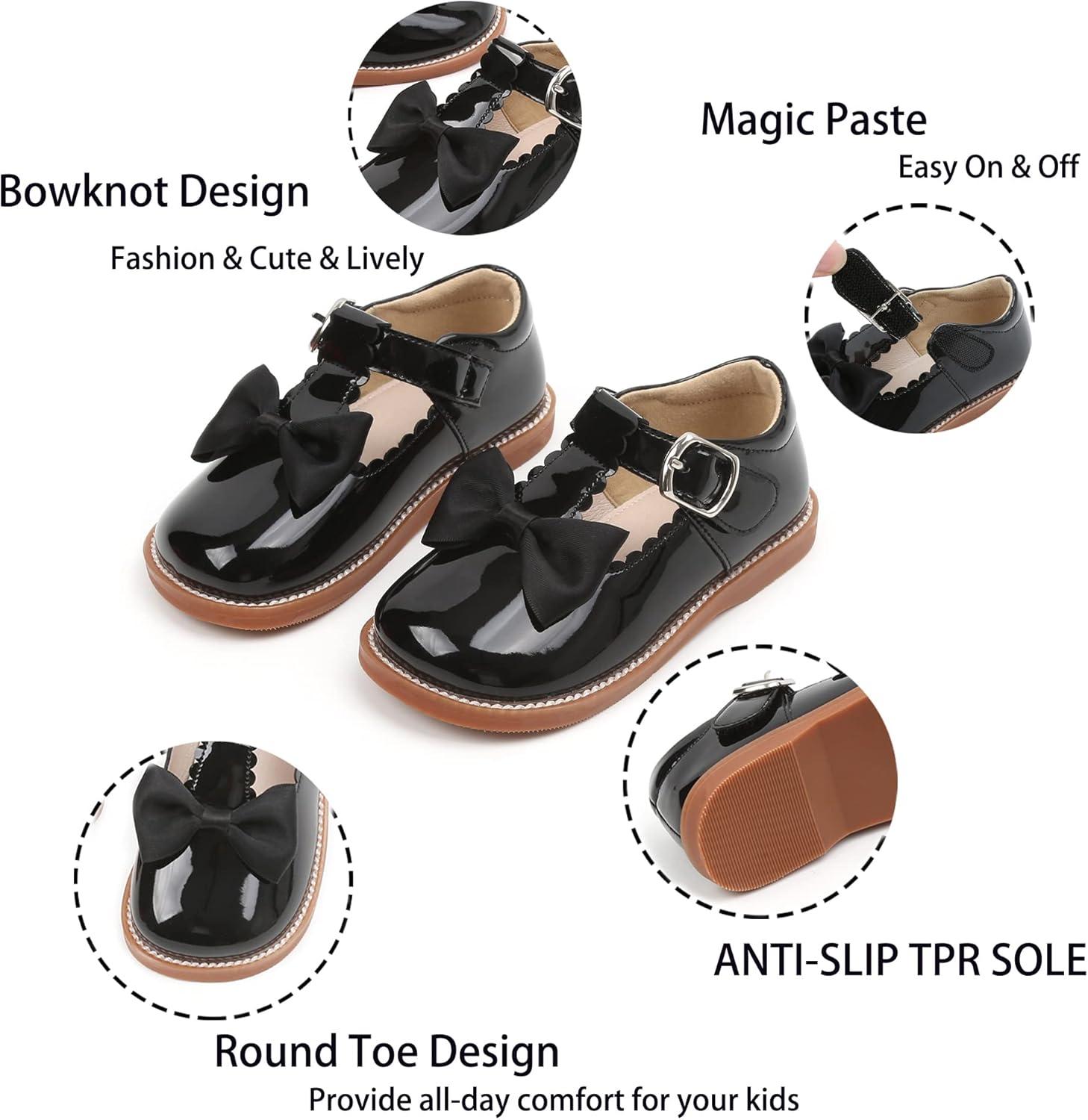 imageKiderence Girls Flat Dress Shoes School Oxfords Marry Jane ToddlerLittle KidsCk331 Black