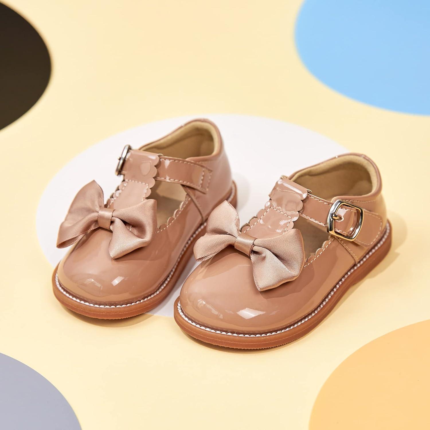 imageKiderence Girls Flat Dress Shoes School Oxfords Marry Jane ToddlerLittle KidsCk331 Deep Apricot