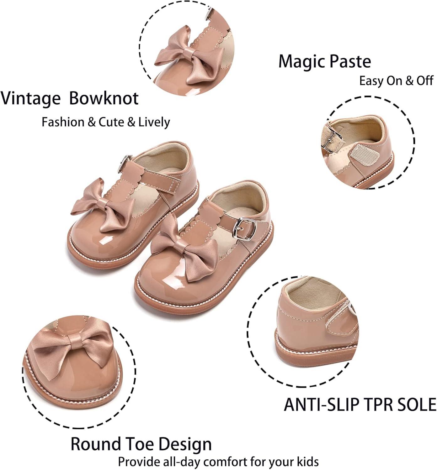 imageKiderence Girls Flat Dress Shoes School Oxfords Marry Jane ToddlerLittle KidsCk331 Deep Apricot