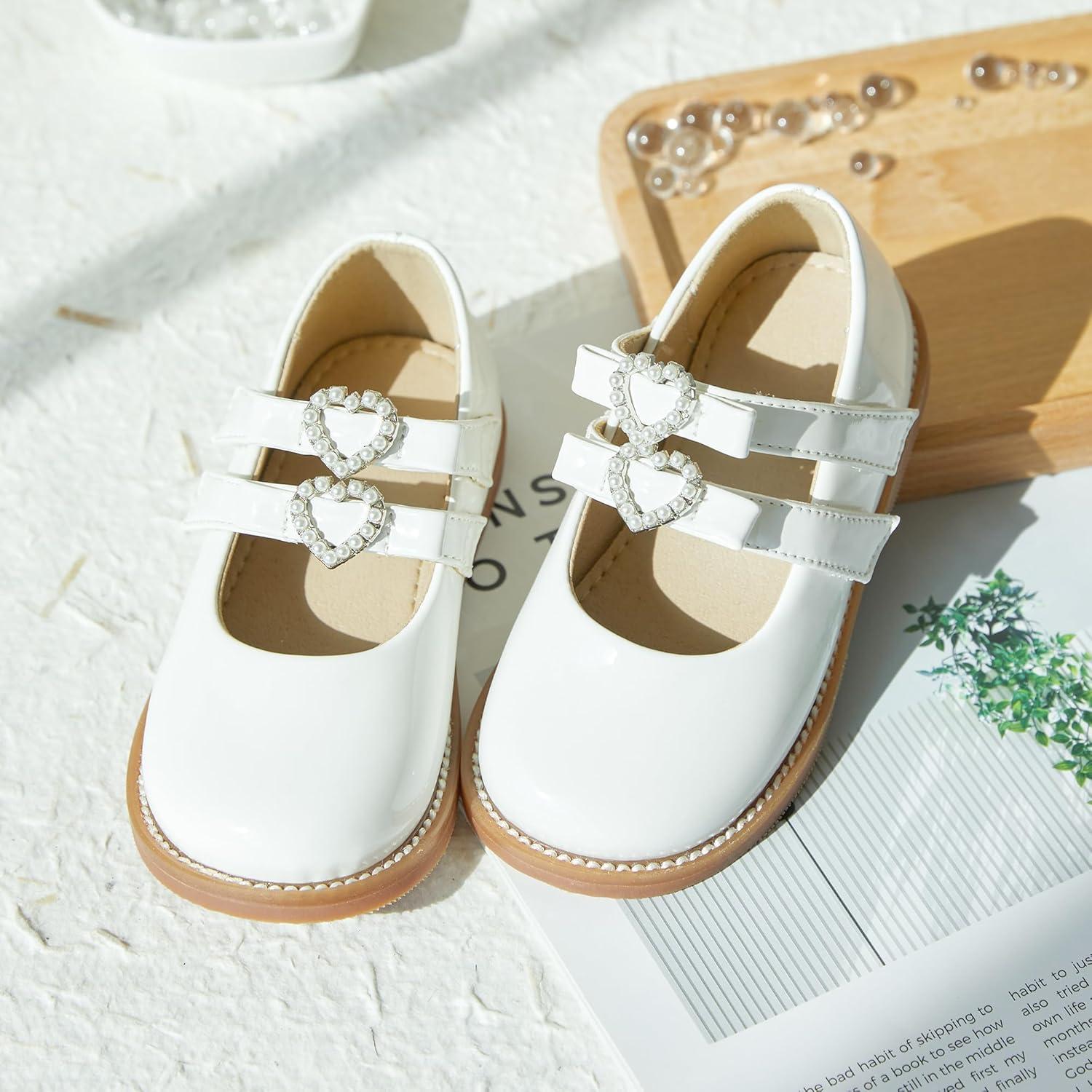 imageKiderence Girls Flat Dress Shoes School Oxfords Marry Jane ToddlerLittle KidsCk336 White
