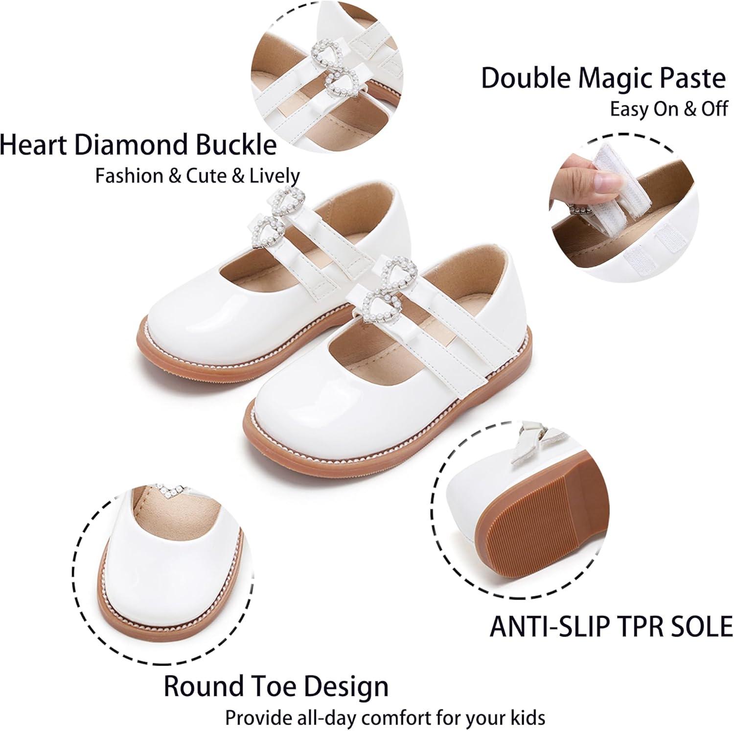 imageKiderence Girls Flat Dress Shoes School Oxfords Marry Jane ToddlerLittle KidsCk336 White