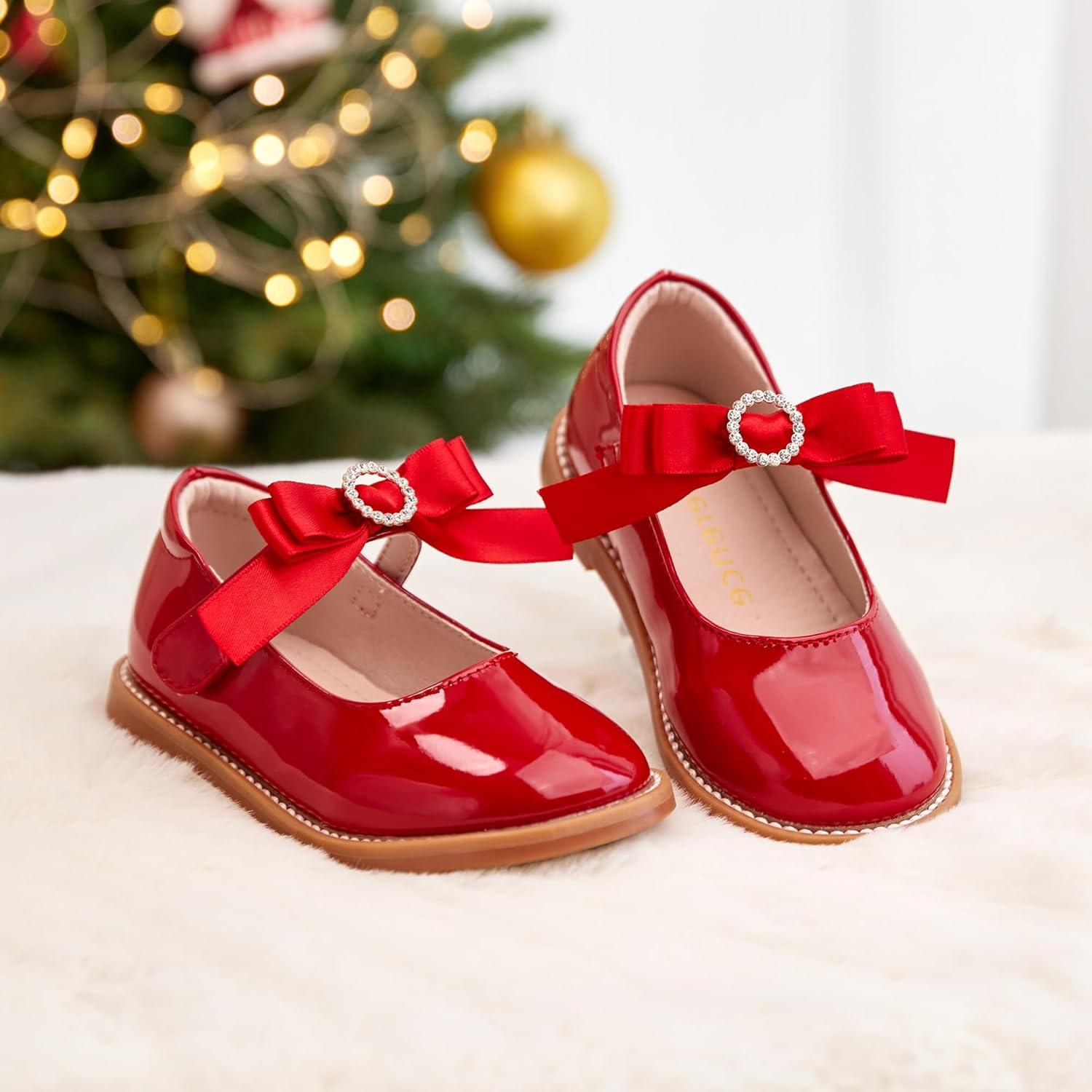 imageKiderence Girls Flat Dress Shoes School Oxfords Marry Jane ToddlerLittle KidsCk503 Red