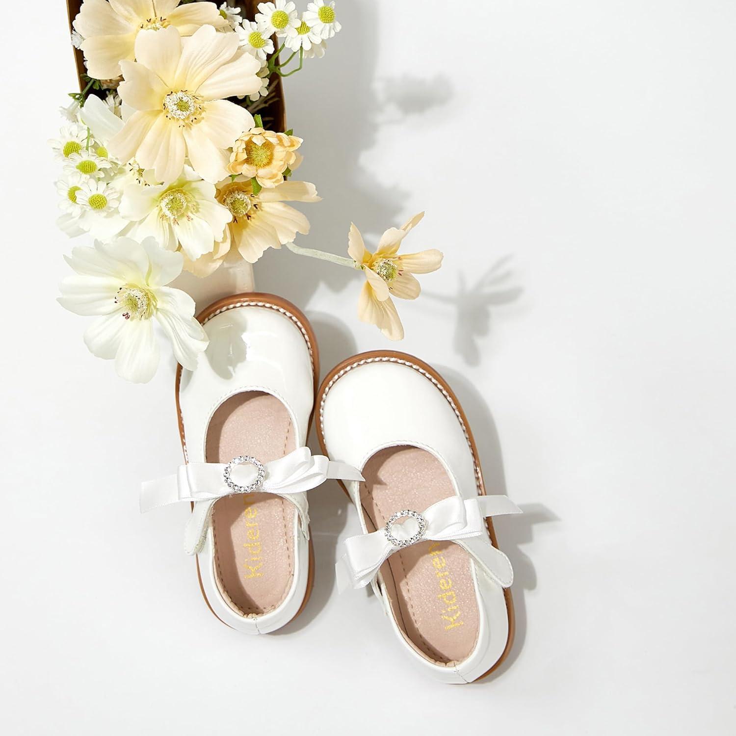 imageKiderence Girls Flat Dress Shoes School Oxfords Marry Jane ToddlerLittle KidsCk503 White