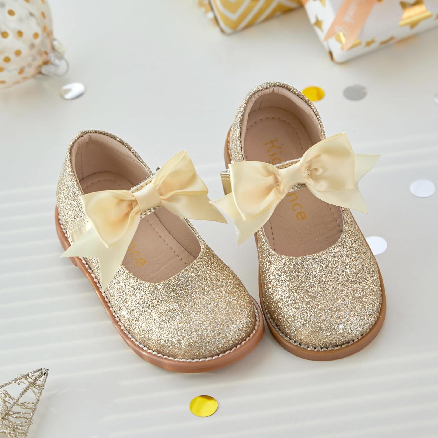 imageKiderence Girls Flat Dress Shoes School Oxfords Marry Jane ToddlerLittle KidsCk504 Gold