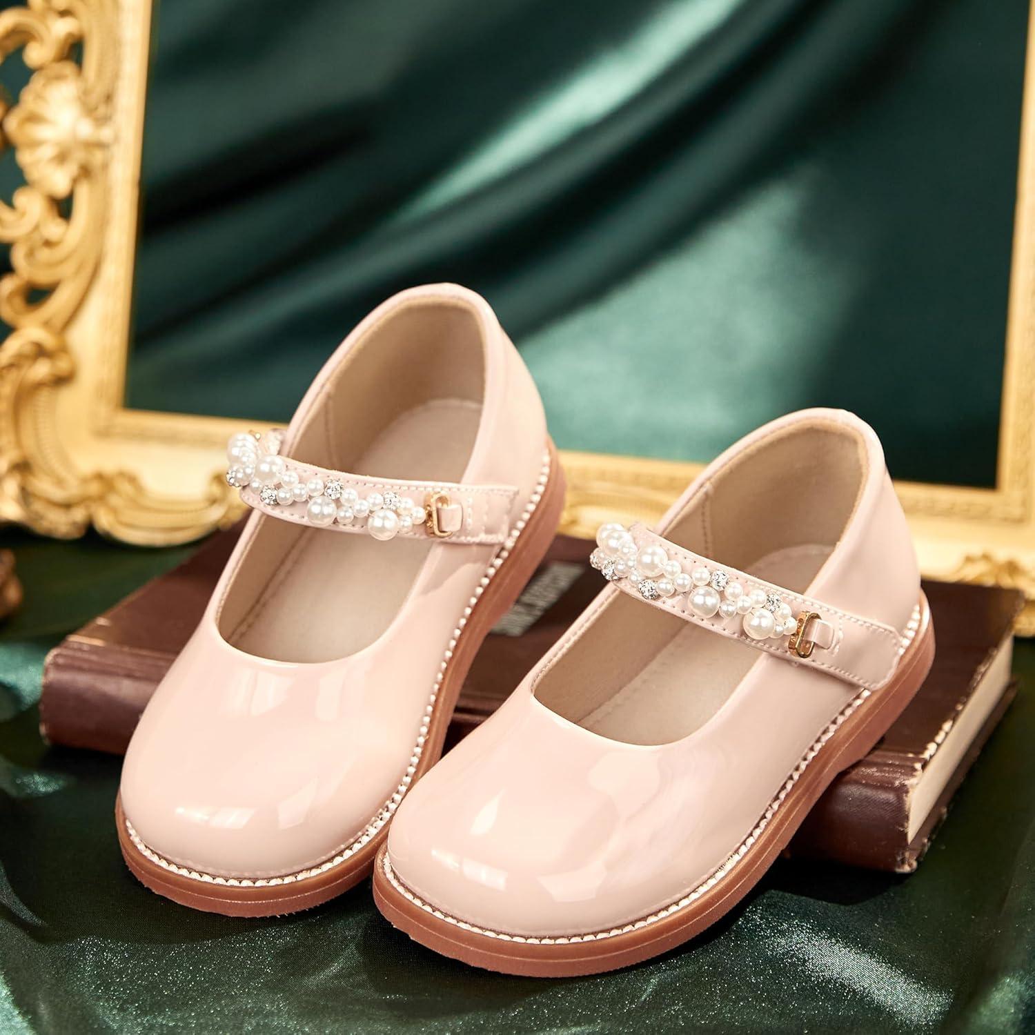 imageKiderence Girls Flat Dress Shoes School Oxfords Marry Jane ToddlerLittle KidsCk505 Nude