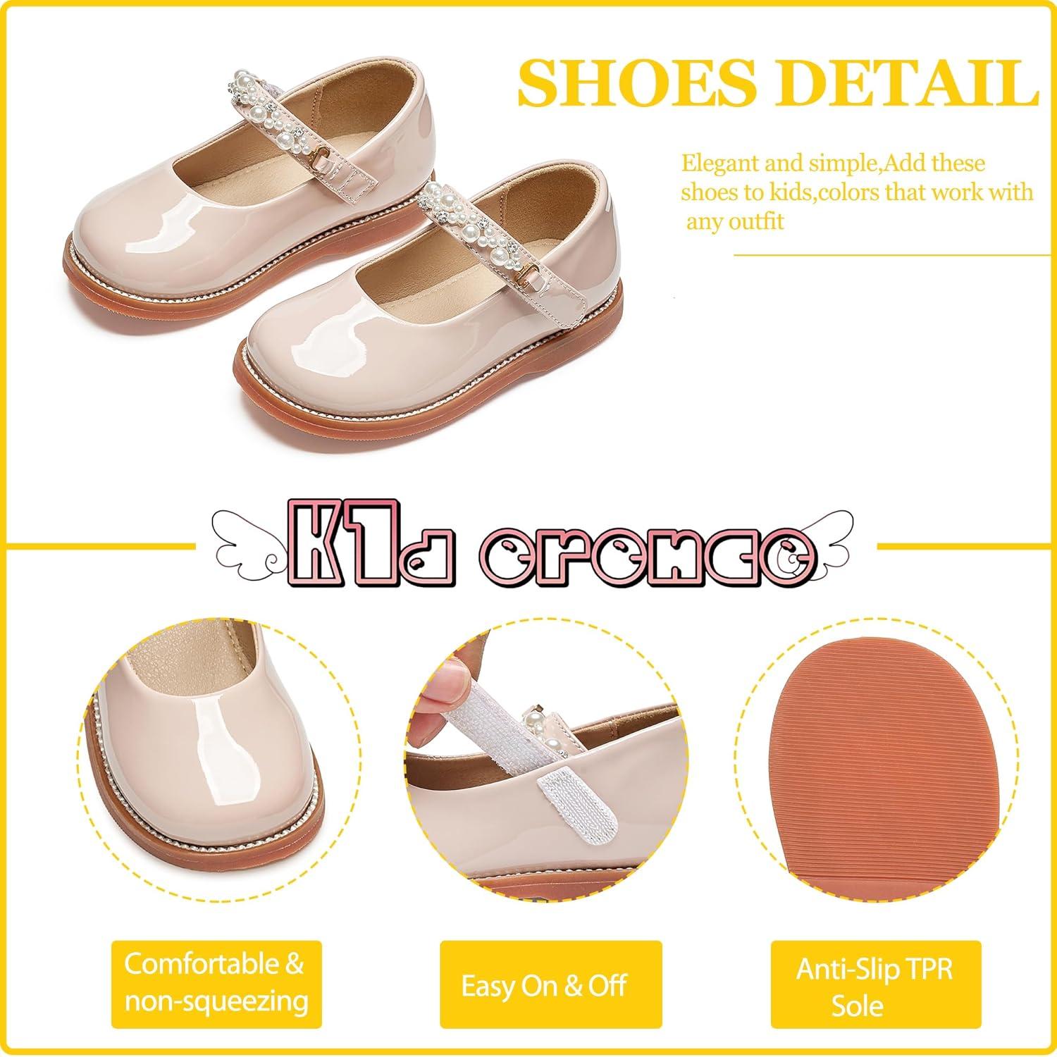 imageKiderence Girls Flat Dress Shoes School Oxfords Marry Jane ToddlerLittle KidsCk505 Nude