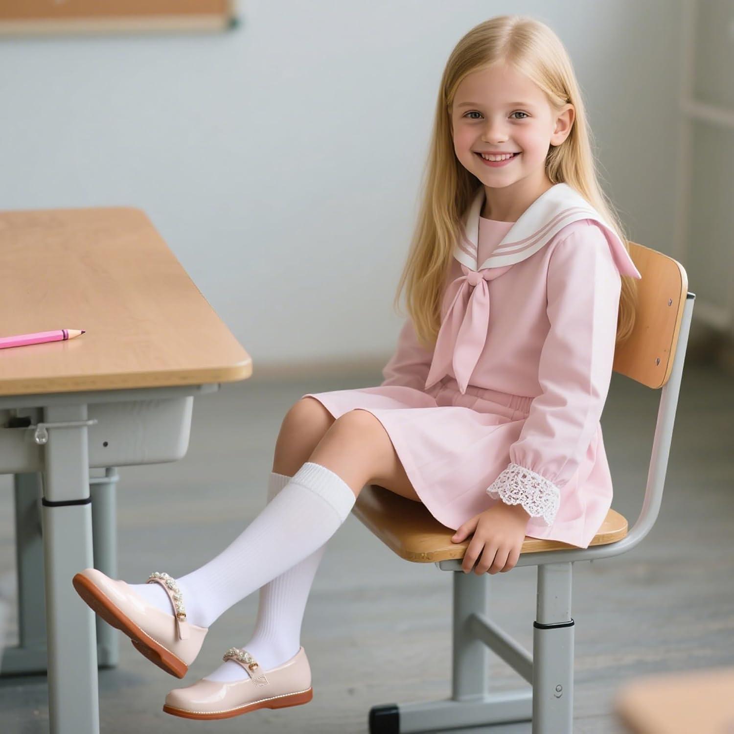 imageKiderence Girls Flat Dress Shoes School Oxfords Marry Jane ToddlerLittle KidsCk505 Nude