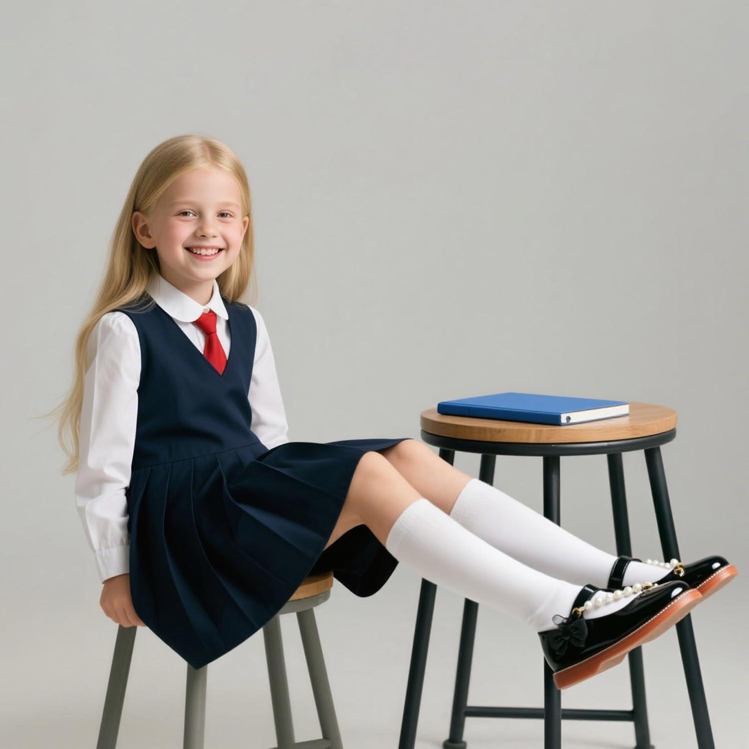 imageKiderence Girls Flat Dress Shoes School Oxfords Marry Jane ToddlerLittle KidsCk507 Black