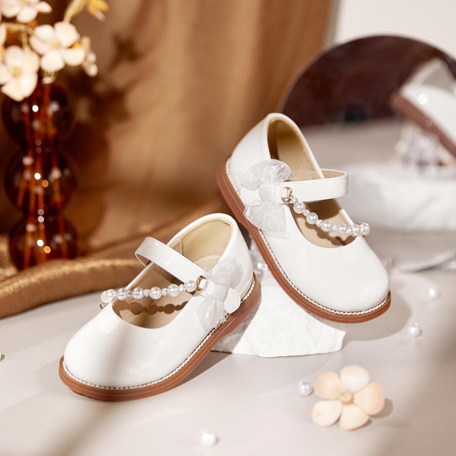 imageKiderence Girls Flat Dress Shoes School Oxfords Marry Jane ToddlerLittle KidsCk507 White