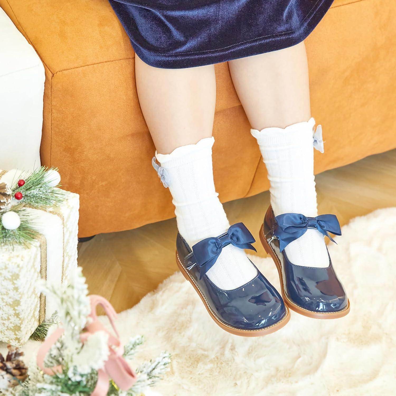 imageKiderence Girls Flat Dress Shoes School Oxfords Marry Jane ToddlerLittle KidsF637 Blue