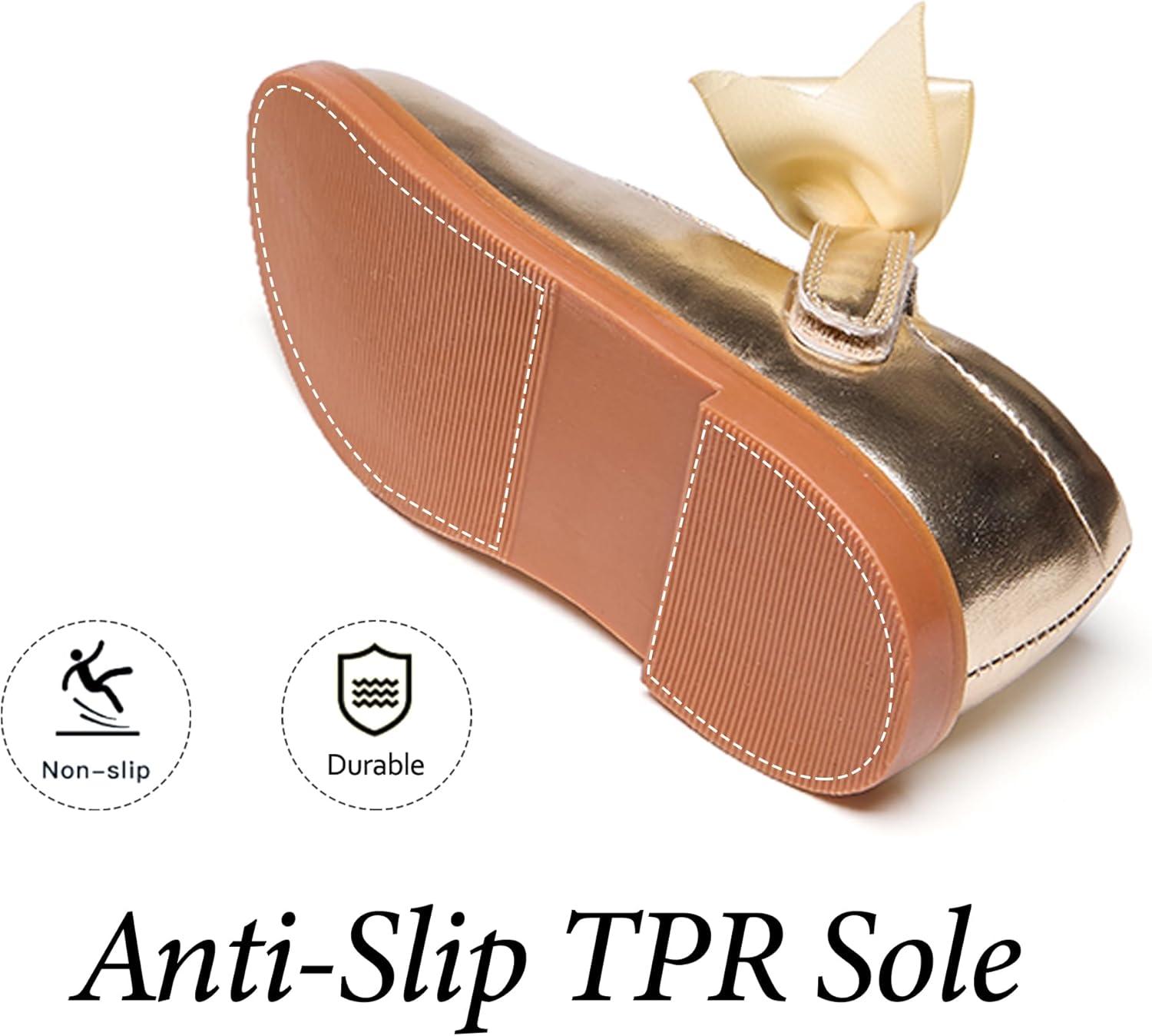 imageKiderence Girls Flat Dress Shoes School Oxfords Marry Jane ToddlerLittle KidsF637 Gold