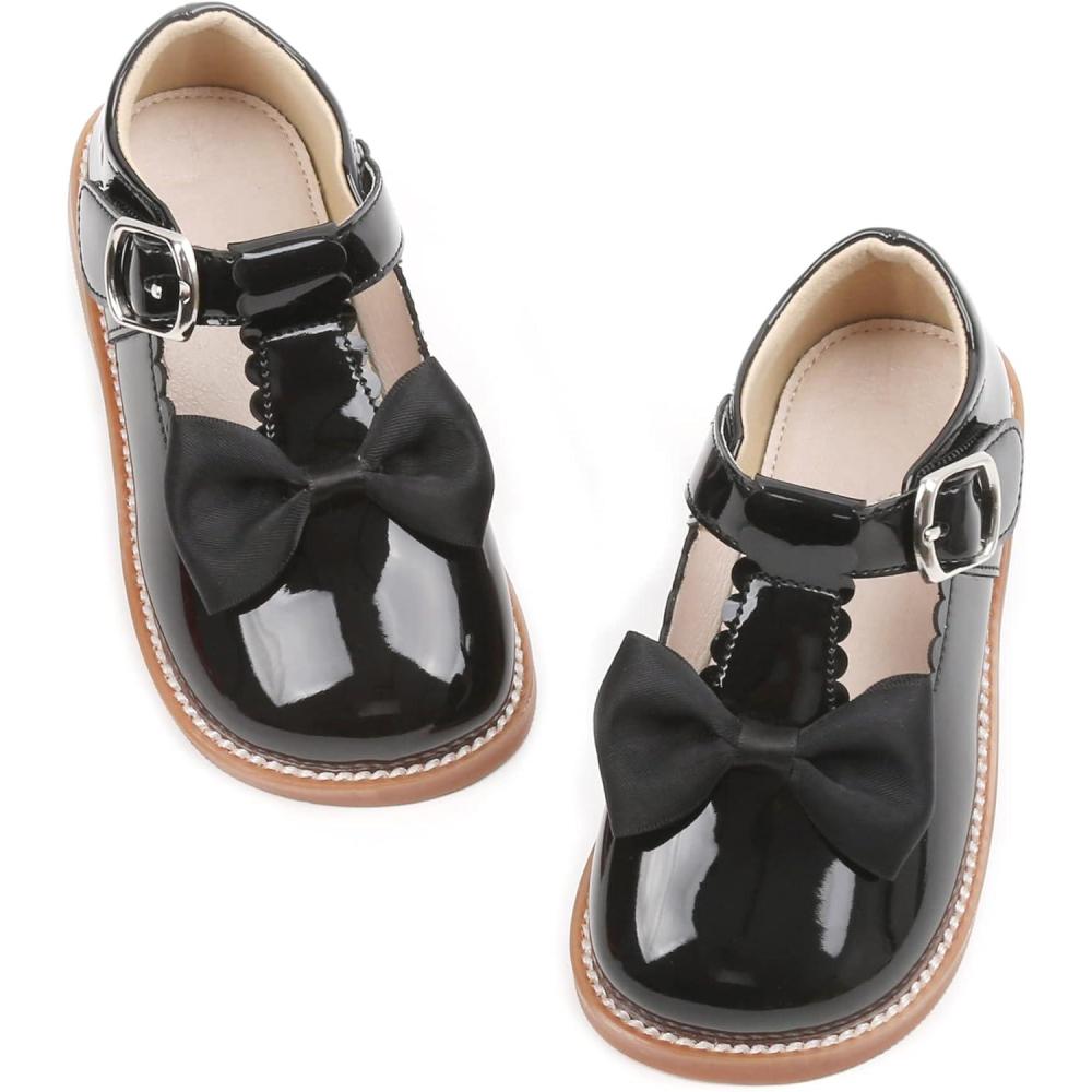 imageKiderence Girls Flat Dress Shoes School Oxfords Marry Jane ToddlerLittle KidsCk331 Black