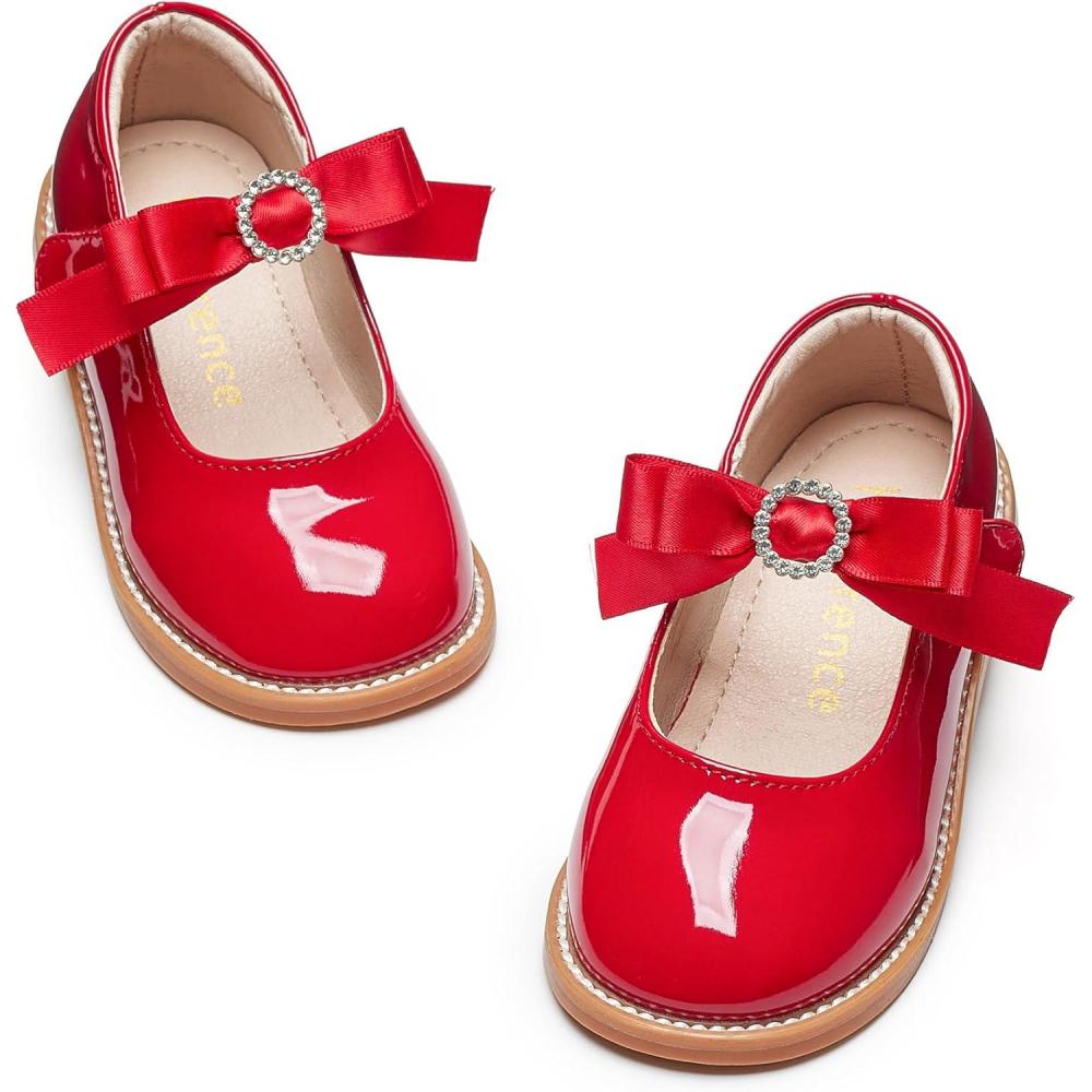 imageKiderence Girls Flat Dress Shoes School Oxfords Marry Jane ToddlerLittle KidsCk503 Red