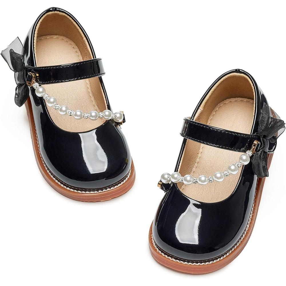 imageKiderence Girls Flat Dress Shoes School Oxfords Marry Jane ToddlerLittle KidsCk507 Black